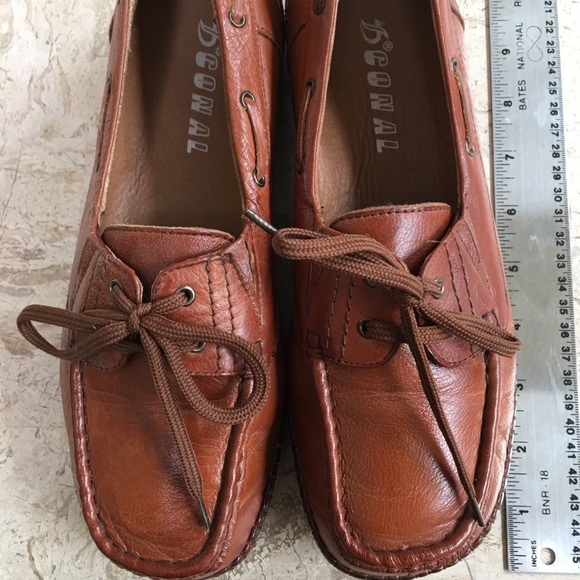 Vintage Brown Leather Boat Shoe Moccasin Low Heel Lace Up New Size 8.5-8 - Picture 8 of 8